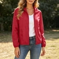 thumbnail image 2 of jobturf Zip up Jacket Women Sun Protection Lightweight Hooded Fall Jackets Spring Casual Outerwear with Zipper Pockets S-2XL, 2 of 9