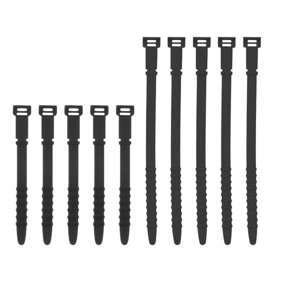 Uxcell 10Pack Silicone Zip Ties 4.5" and 7" Reusable Wire Ties Cable Organizer, Black