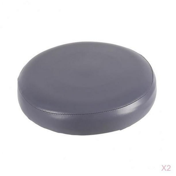 Funda para taburete de bar giratorio redondo de piel sintética elástica con funda para reposapiés Gris