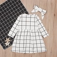 thumbnail image 4 of SGMVNU Toddler Girls 2 Piece Dress Set with Bowknot Hairband Girls Summer Dress 5t Long Sleeve Dress Spring Summer Clothes(Size 3-4 Years,White), 4 of 8