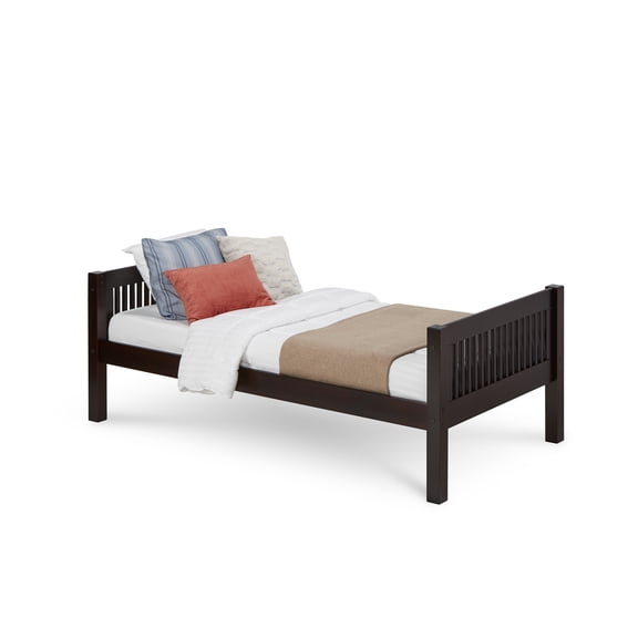 Camaflexi Twin Size Platform Bed - Mission Headboard - Cappuccino Finish