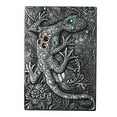thumbnail image 2 of PureCasa Personality Lizard Vintage Embossed Notebook, Hardcover Travel Journal Retro Leather Diary Notebooks, Office & School Supplies, Father's Day Gift, 1 Pack, Silver, 8.5"x5.7", 2 of 8