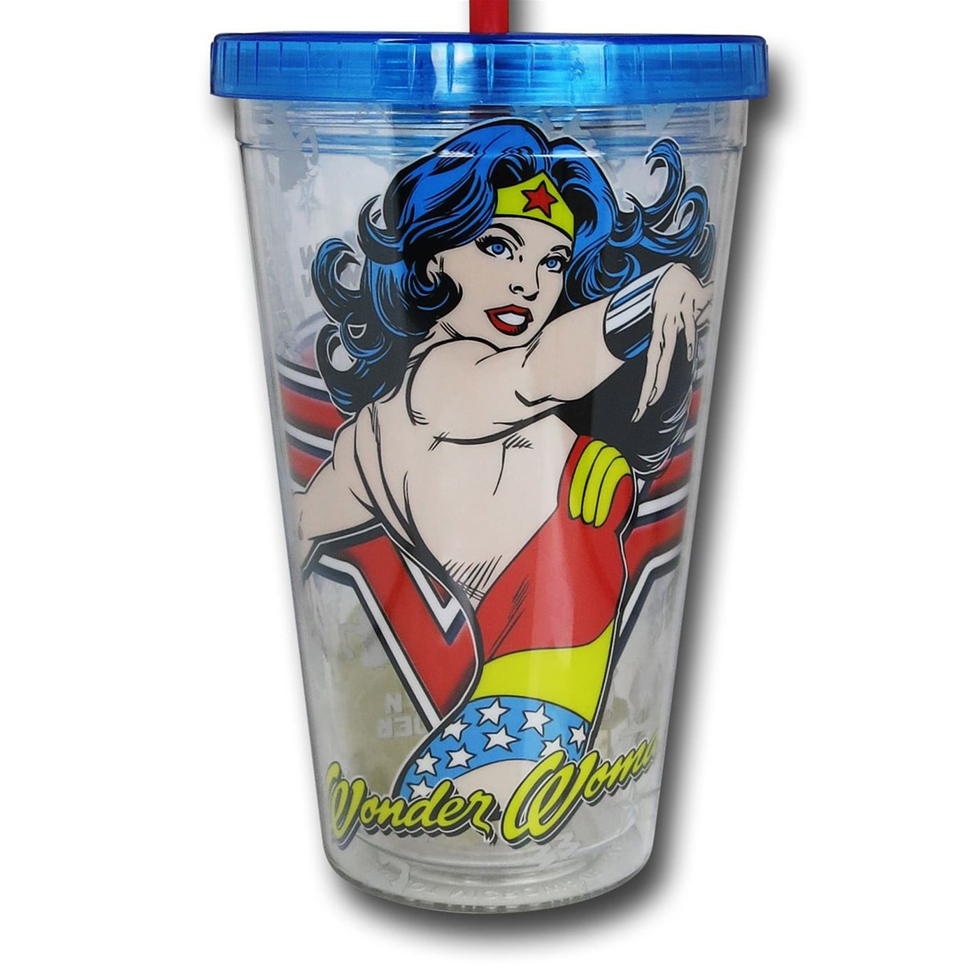 Silver Buffalo Wonder Woman Stars Can Cooler 