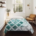 thumbnail image 4 of Turquoise Morocco Large Tapestry for Bedroom Wall Hanging Tapestry,Grey Ombre Retro Mottled Painting Art Ceiling Backdrop Tapestries Poster Blanket Wall Decor for Teens Room Living Room 85" x 90", 4 of 8