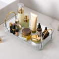 thumbnail image 3 of Transparent Bathroom Countertop Organizer - Single-Layer Tray for Cosmetics and Toiletries, 3 of 6