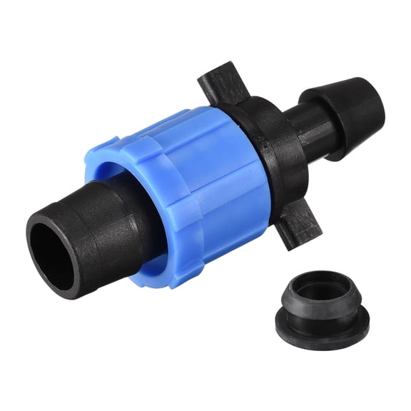 Uxcell Drip Irrigation Coupling 16mm Barbed Locking Fitting with Washer Blue 20 Pack