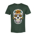 thumbnail image 2 of Wild Bobby Day Of The Dead Sugar Skull Pop Culture Men Premium Tri Blend Tee, Forest Green, XX-Large, 2 of 5
