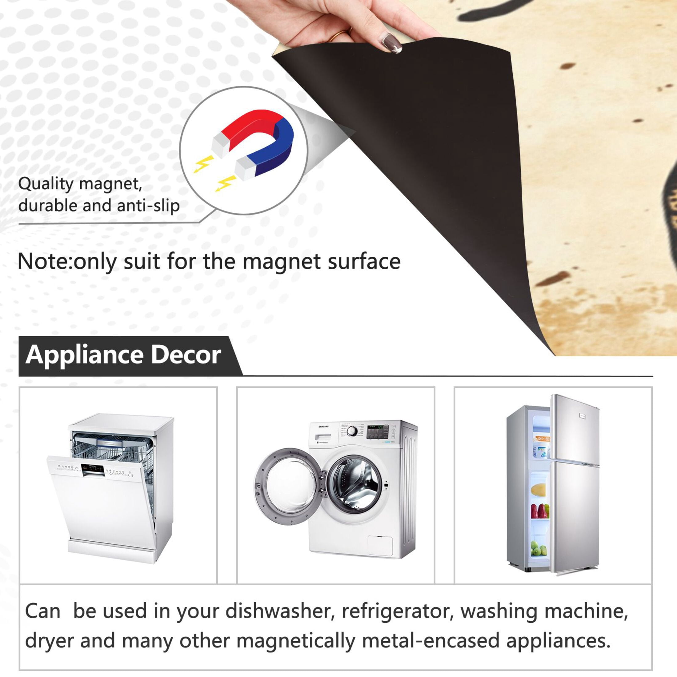 Dishwasher Magnetic Sticker 23x26 Inch Refrigerator Magnetic Sticker Washing Machine Magnetic Sticker Kitchen Panel Magnetic Sticker Home Decor Yellow Cute Leopard