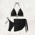 thumbnail image 4 of Enjoytime Womens Bikini V-Neck Ruffle Halter Tummy Control Bathing Suit Summer Modest 3 Piece Bathing Suit with Cover Up, 4 of 8