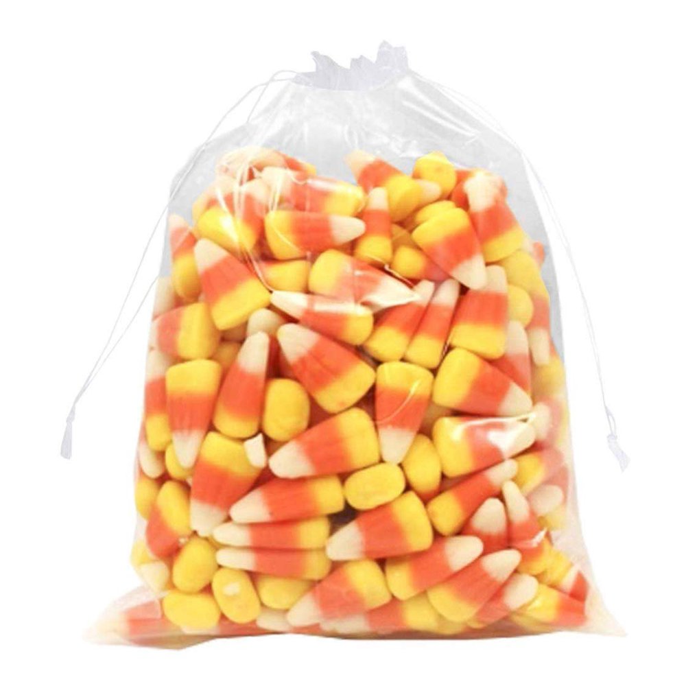 Pack of 100 Clear Drawstring Bags 10 x 12 Plastic Polyethylene Bags for