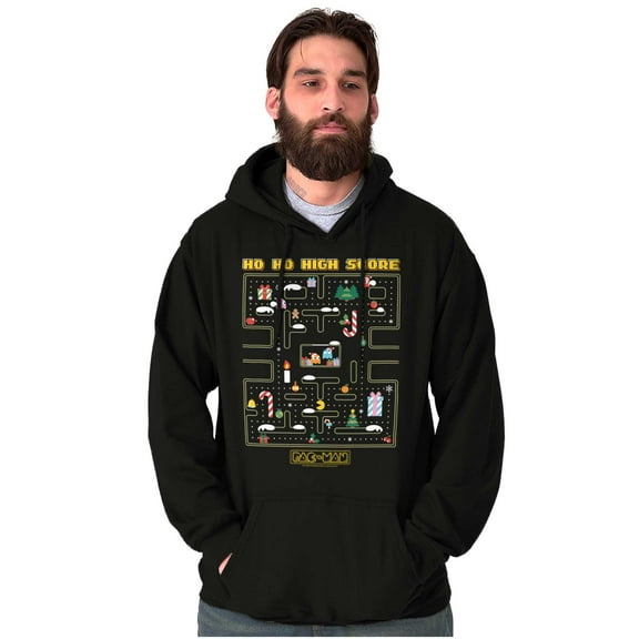 PACMAN Christmas Maze Video Game Hoodie Sweatshirt Women Men Brisco Brands S
