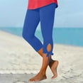 thumbnail image 2 of HAJWOH Women’s Capri Leggings Cotton Knee Length Leggings Stretch Summer Lightweight Pants Casual Athletic Running Workout Yoga Pants, 2 of 7