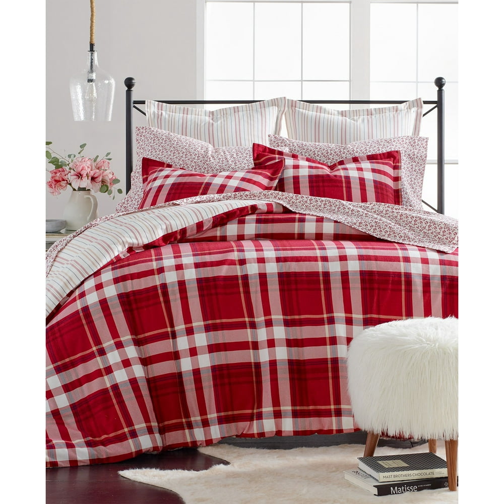 Martha Stewart Collection Winter Plaid Cotton Flannel Duvet Cover