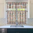 thumbnail image 3 of Kitchen Curtains and Valance Set 36 Inch Tier Pioneer Colorful Floral 3 Pieces Set Dining Room Small Curtain Drapes Cafe Curtains Valance for Home Decor Rod Pocket, 3 of 6