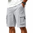 thumbnail image 5 of Sewkxo Mens Casual Sweat Shorts Drawstring Elastic Waist Athletic Workout Gym Jogger Shorts with 4 Pockets,Light Gray S, 5 of 7