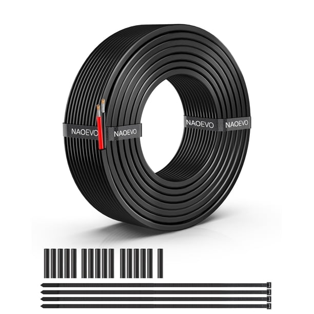 Cable eléctrico NAOEVO, calibre 16, 2 conductores, 16 AWG, 9 m