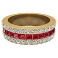 thumbnail image 5 of Mens Wedding Rings Ruby Gemstones Rings 14K Gold Diamond Ring 2.97 CT TW, 5 of 6