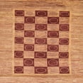 thumbnail image 1 of Ahgly Company Machine Washable Indoor Square Abstract Orange Area Rugs, 6' Square, 1 of 7