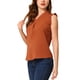 thumbnail image 4 of INSPIRAR CHIC Blusas de Trabajo Sin Mangas con Volantes para Mujeres, Cuello en V, Talla XL, Caramelo, 4 of 6