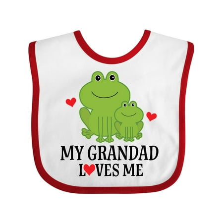 

Inktastic My Grandad Loves Me Frog Gift Baby Boy Bib