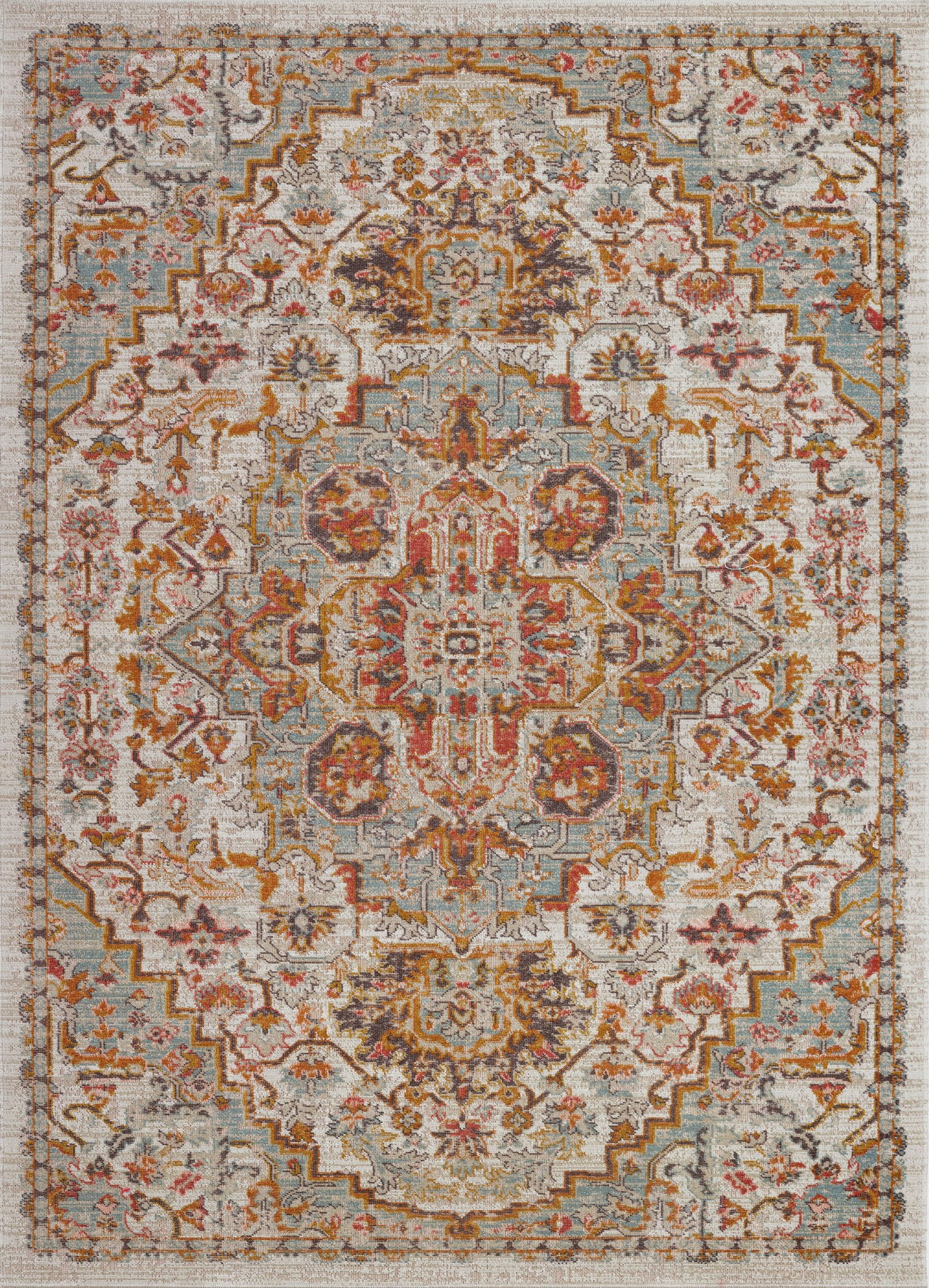Ladole Rugs Vintage Traditional Persian Oriental Cream Beige Brown ...