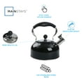 Mainstays 2.5Liter Whistling Tea Kettle, Stainless Steel Black