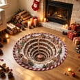thumbnail image 2 of PLPPYFS Christmas 3D Visual Illusion Round Area Rug, Vortex Hole Pattern Non‑ Absorbent Floor Mat, Festive Holiday Decor Doormat for Entryway, Bedroom, Living Room Party Decoration, 2 of 6