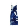 thumbnail image 4 of Summer Maxi Dresses for Women Sleeveless Spaghetti Straps V Neck Tie Dye Printing Long Beach Dress Loose Sun Dress, 4 of 4