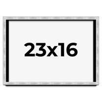 23x16 Frame Brushed Silver Solid Wood Picture Frame | 0.75 Inch Moulding Width | Rabbet Depth 0.75