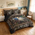 thumbnail image 2 of Manfei Minimalism Duck Camo Full Size Bedding Sets, Mid Century Camouflage Full Size Bed in a Bag, Terra Brown, Black Reversible, 7pcs, 2 of 6