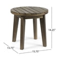 thumbnail image 5 of Benjara Outdoor Side End Table- Slatted- Tapered Legs 16" Gray Acacia Wood, 5 of 5