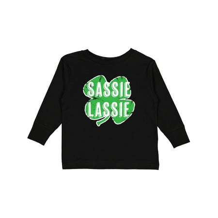 

Inktastic St. Patrick s Day Shamrock Logo Weathered Sassie Lassie Gift Toddler Boy or Toddler Girl Long Sleeve T-Shirt