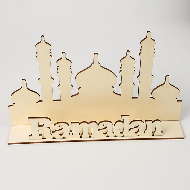 CHAO Castillo musulmán Eid Al-fitr Diy, decoración del hogar de madera, manualidad para regalo creativa Eid de madera