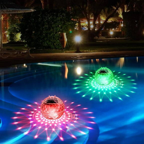 Solar Floating Pool Lights,Pool Lights that Float with RGB Color Changing Waterproof Solar Pool Lights LED Pool Accessories Hangable Floating Ball Lights for Swimming Pool,Pond,Garden,Backyard(1 Pcs)