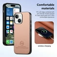 thumbnail image 5 of For iPhone 14 Plus Case, Luxury Elegant Leather Slim Business PU Rugged Non-Slip Grip Shockproof Bumper Full Body Protective Cover Phone Case For iPhone 14 Plus,Pink, 5 of 8
