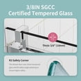 thumbnail image 4 of BARONAGE 68-72" W x 76" H Single Sliding Shower Door with Soft-Close Buffer, Frameless Shower Doors with 3/8" (10mm) Thick Tempered Glass, Chrome, 4 of 9