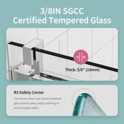 BARONAGE Frameless Single Sliding Soft-Close Shower Door(Countbuffer) 56-60 in. x 76 in , 3/8 (10mm) Clear Tempered Glass, Reversible Installation Easy Glide Rollers Sliding Shower Door Chrome