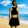 thumbnail image 6 of Ultrave 3 Piece Swimsuits for Girls Workout Bathing Suit Summer Beach Bikini Set with Mini Skirts for 7-13Y, 6 of 8