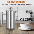 thumbnail image 3 of Prensa francesa WORBIC de acero inoxidable de 1 L con doble pared, 3 of 7