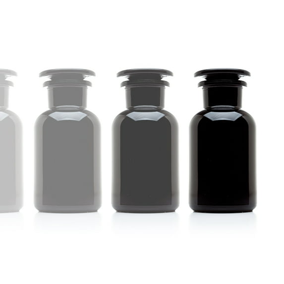 Infinity Jars 250 ml (8.5 fl oz) Black Ultraviolet All Glass Refillable Apothecary Jar 10-Pack