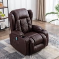 thumbnail image 2 of BEST GIFT!PU Recliner Chair Single Sofa, Eight Point Massager Function and Heated Adjustable Home Theater Single Recliner Suitable for the Elderly Vibration Massage Manual Remote Control Brown, 2 of 9