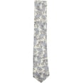 thumbnail image 1 of Gierremilano Cravate pour Homme en Lin Blanc / Bleu Caroline Brun à Feuilles Florales - Taille Unique, 1 of 1