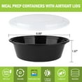thumbnail image 2 of 30-Pack Reusable Meal Prep Containers Microwave Safe Food Storage Containers with Lids, Round Take Out Disposable Plastic Bento Lunch Box To Go Meal Prep Bowls, BPA-Free, 2 of 7