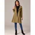 thumbnail image 4 of DARING DIVA Velvet A-Line Stand Collar Double Breasted Trench Coats S Khaki, 4 of 6