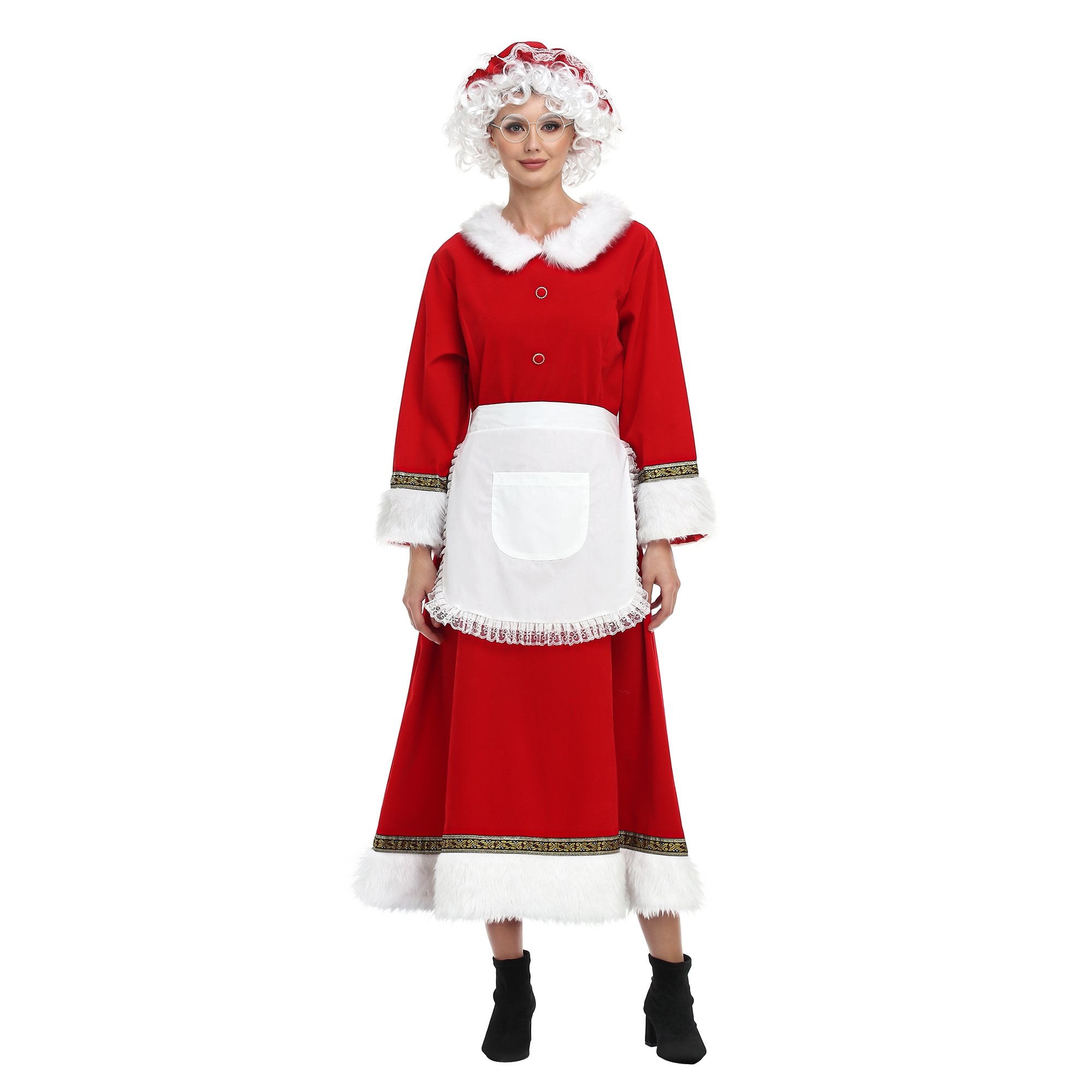Women's Christmas Santa Costumes Mrs Claus Costume for Women Santa Outfit  Dress 