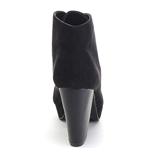 Comfort Stacked Ankle Booties, Black 