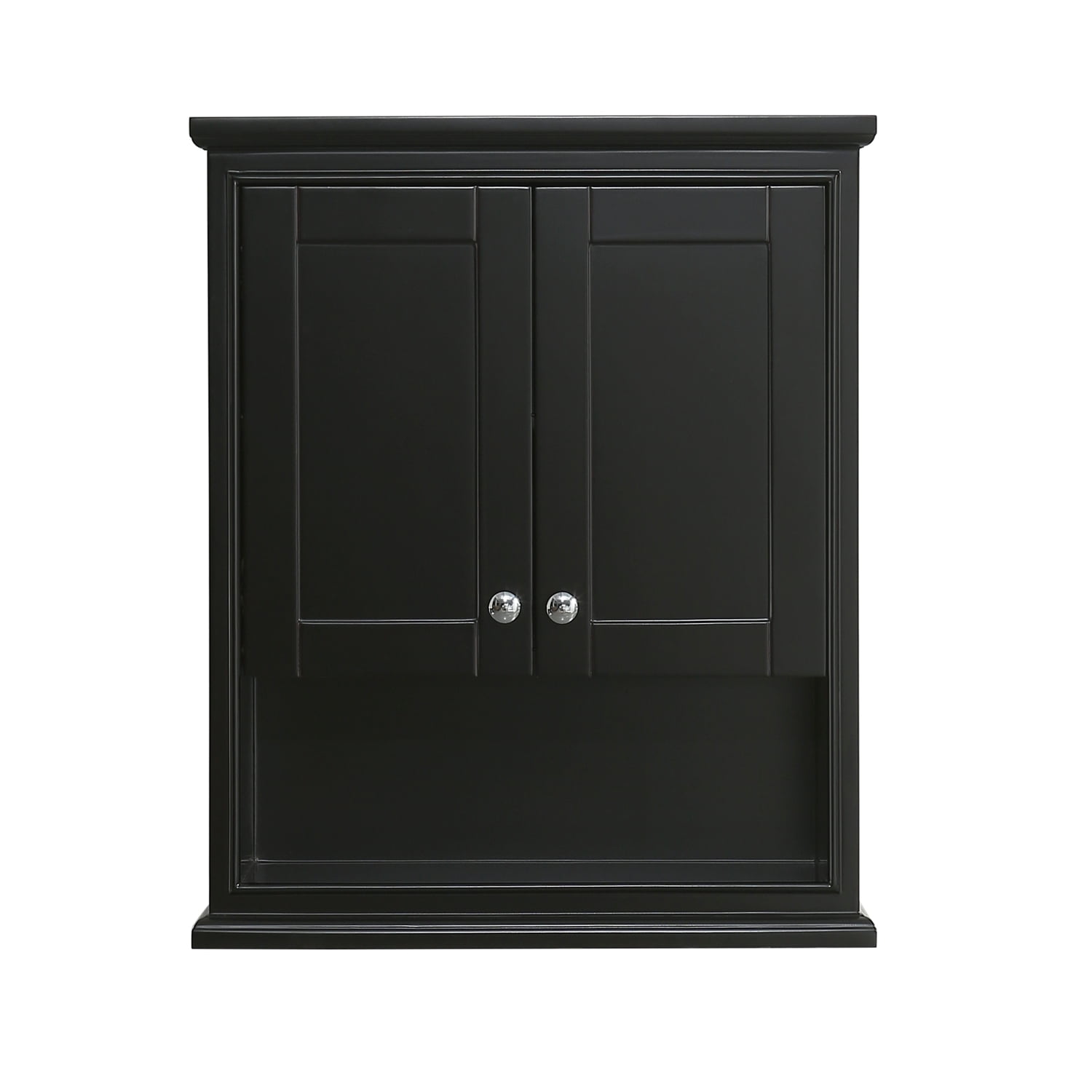 Wyndham Collection Deborah Wood Wall-Mounted Storage Cabinet in Espresso/Chrome