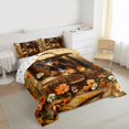 thumbnail image 3 of Feelyou 3D Brown Dachshund Queen Comforter Set, Rustic Groovy Floral Bedding Sets, Kawaii Dog Animal Reversible Bedding Comforter Set, Super Cozy Room Decor, 3 Pieces, 3 of 8