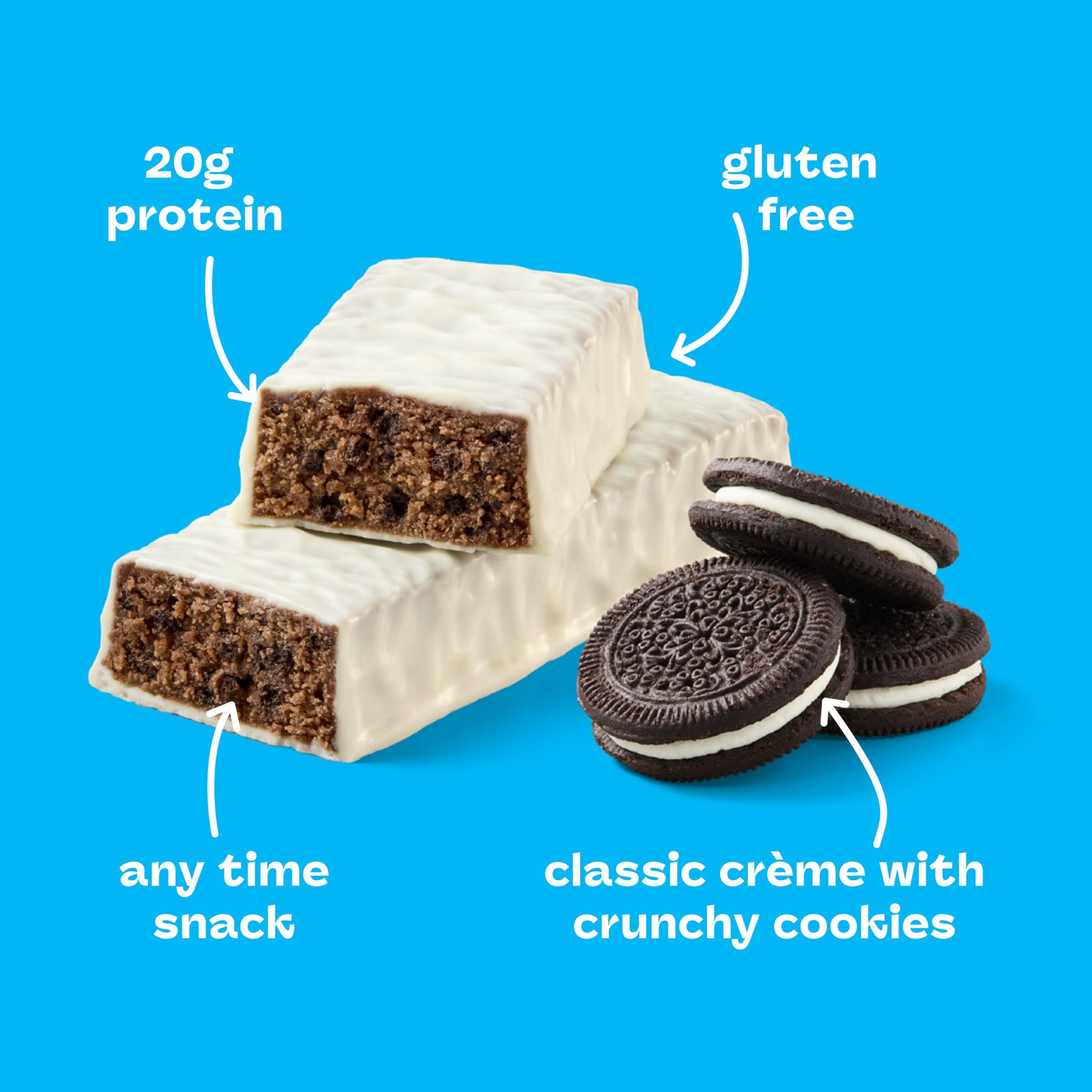 think! Protein Bars, High Protein Snacks, Gluten Free, Kosher Friendly, Cookies and Crème, Nutrition Bars, 2.1 Oz per Bar, 10 Count (Packaging May Vary)