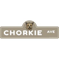 Chorkie Street Sign | Indoor/Outdoor | Dog Lover Funny Home Décor for Garages, Living Rooms, Bedroom, Offices | SignMission personalized gift | 18" Wide